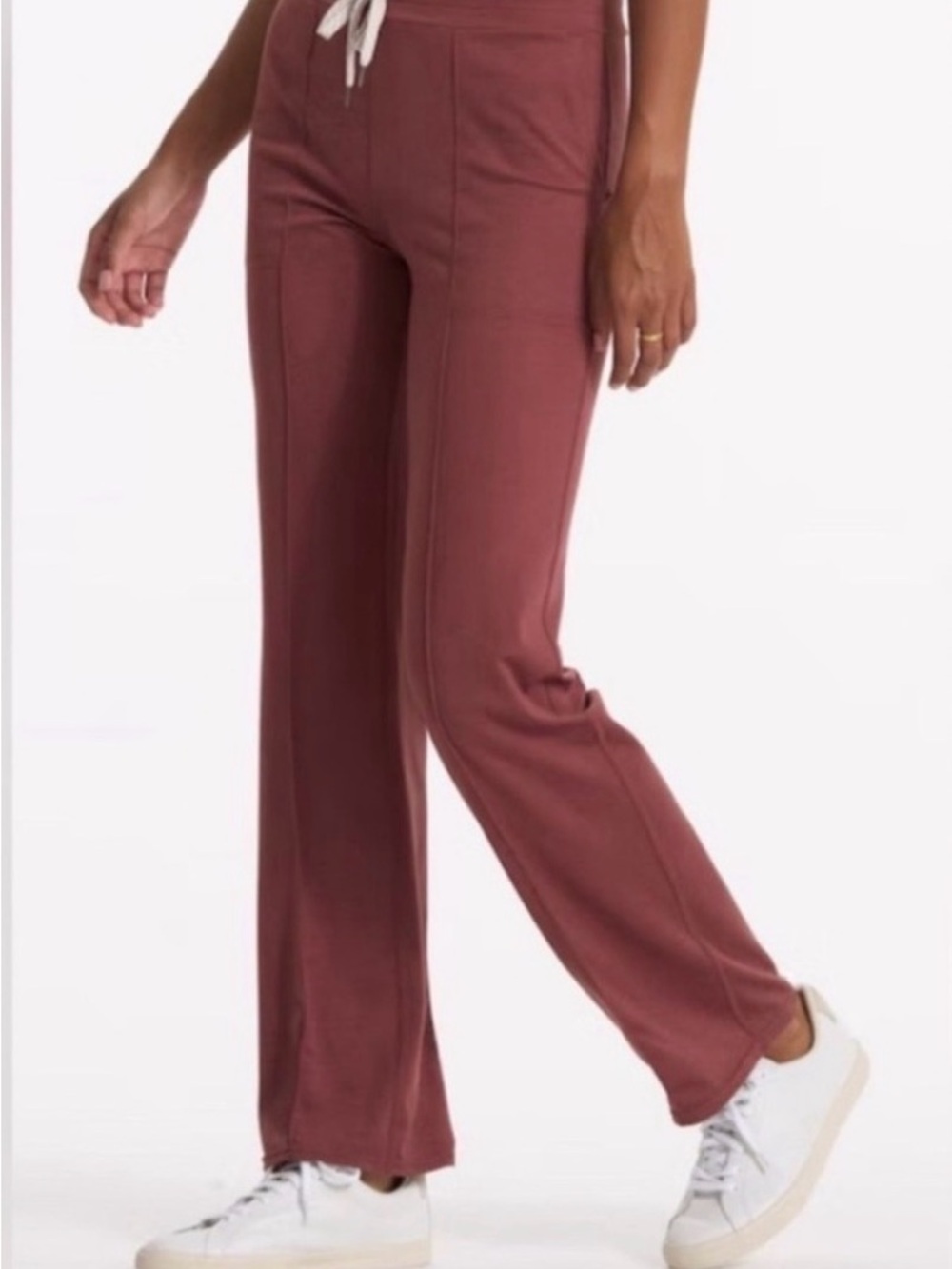 Vuori Wide-Leg Drawstring Pants - Mauve Rose